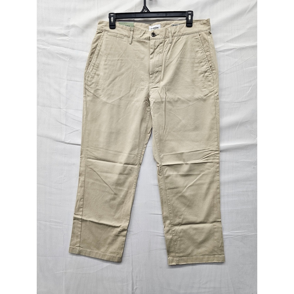 Goodfellow & Co Mens Relaxed Straight Chino Pants Tan Cotton Blend Size 36X30